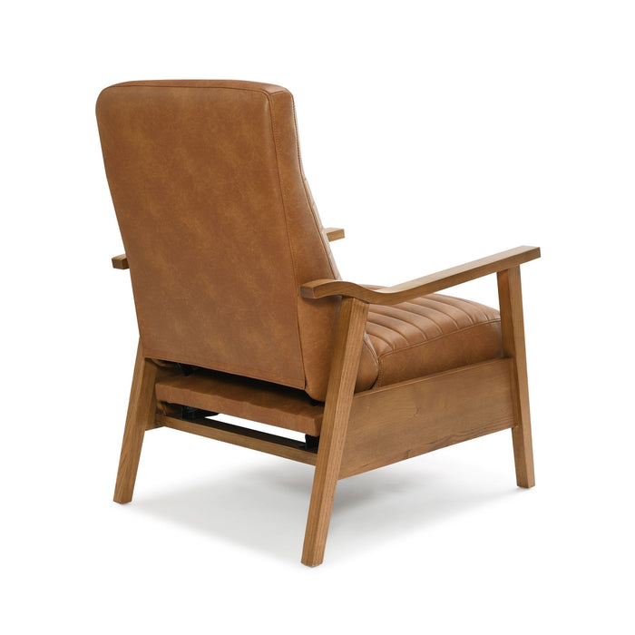 Asher - Modern Push Back Recliner With Wood Arms