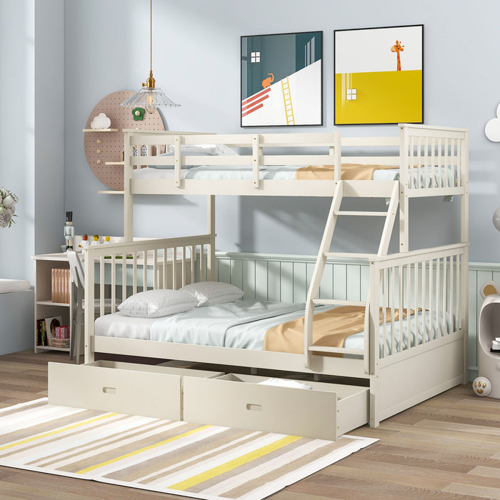 Bunk Bed With Ladder, And Safety Guard Rails