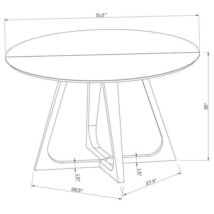 Imani - Round Marble Dining Table - Gold