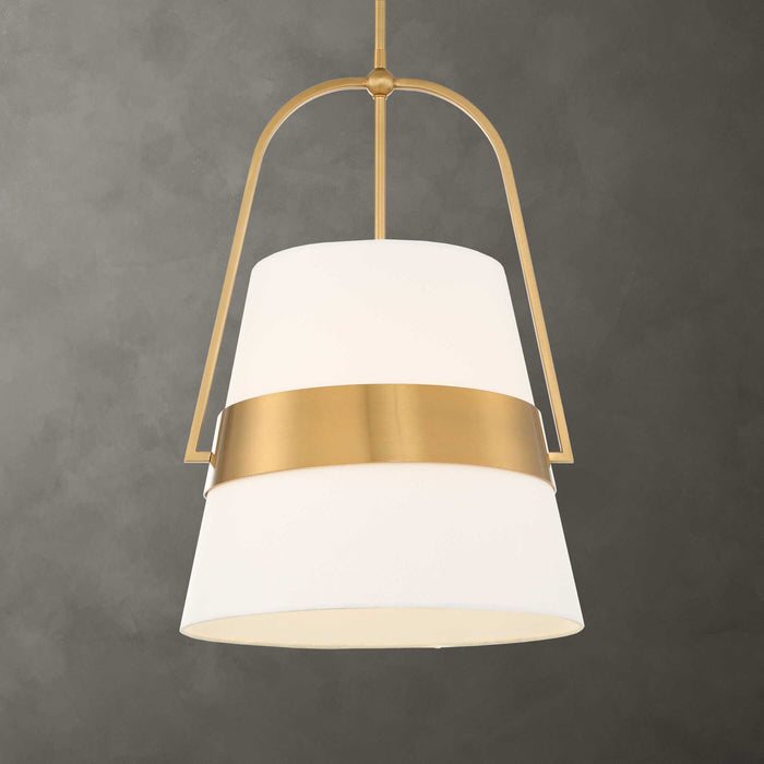 Harness - 1 Light Shade Pendant - White / Gold