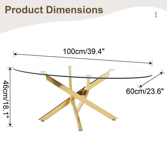 Oval Coffee Table For Living Room - Gold