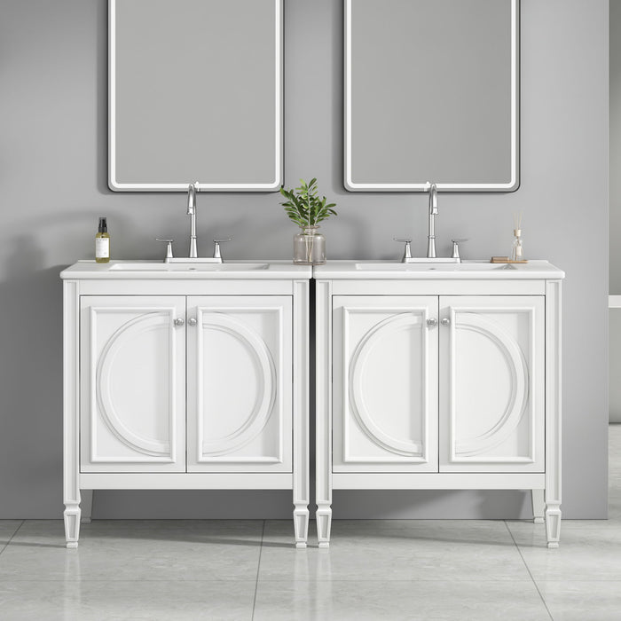 Bathroom Vanity With Sink With 2 Doors And Adjustable Shelf