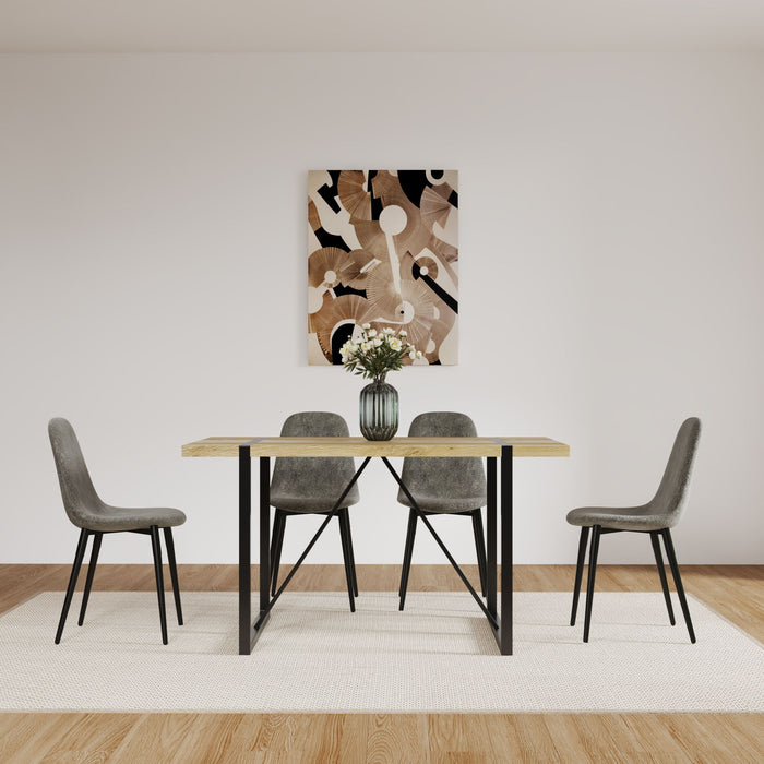 Modern Accent Dining Chairs Upholstered Seat, Metal Legs (Set of 4)