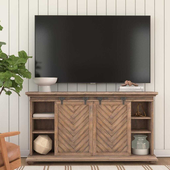 Primalia - Barn Door Media Console - Light Brown