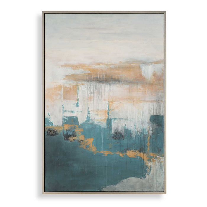 Eastside - Abstract Coastal Art - Black / Blue / Brown / Gray / Orange / Pink