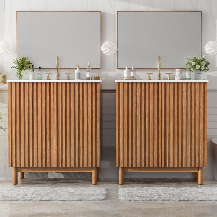 Traditional Bathroom Vanity With Ceramic Sink