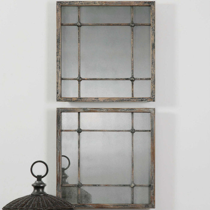 Saragano - Square Mirrors (Set of 2) - Light Brown