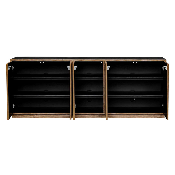 Kelvin - 5 Door Wood Media Console - Light Brown