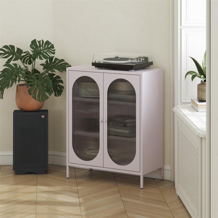 Luna - 2 Door Accent Cabinet With Fluted Glass