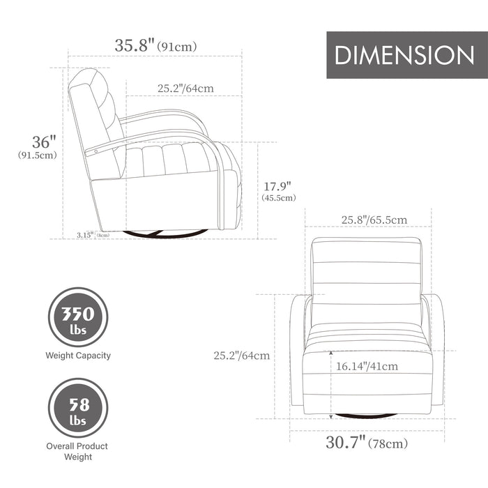360° Swivel Accent Chair With Armrests, Comfy Lounge