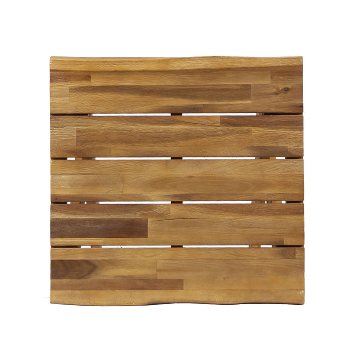 Passion - Outdoor Side Table With Cross Base And Slatted Top - Teak