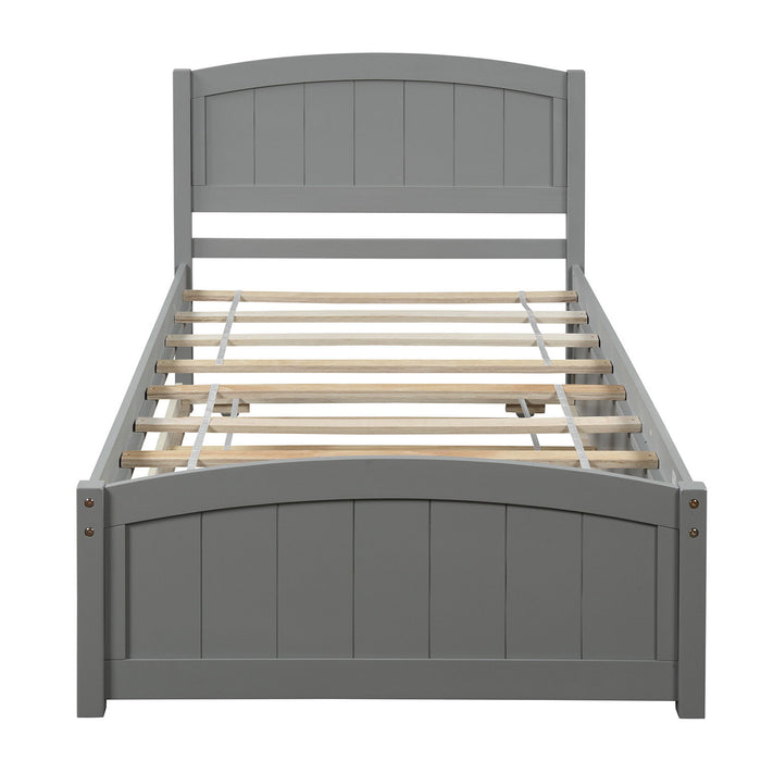 Platform Bed & Headboard, Footboard And Wood Slat Support
