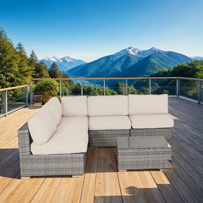 Seating Set With Cushions Handcrafted Wicker Design