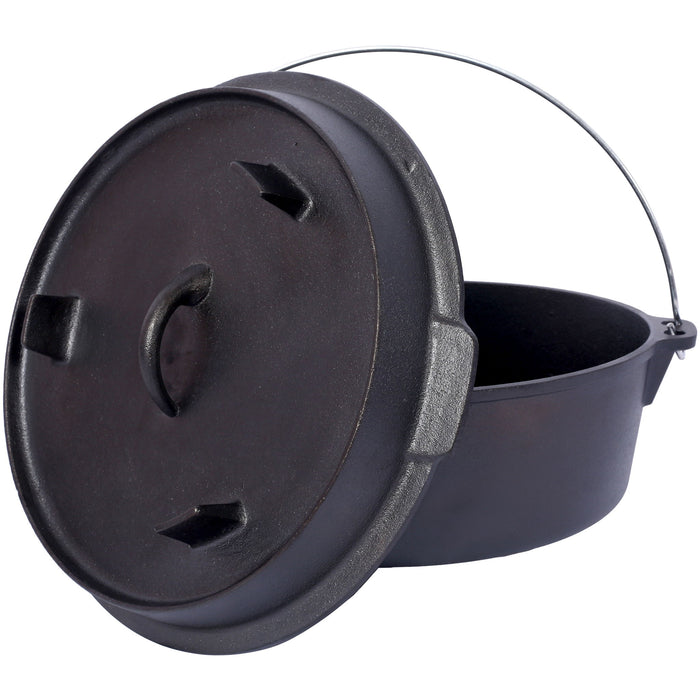 Pre-Seasoned Cast Dutch Oven With Skillet Lid And Pot Rack