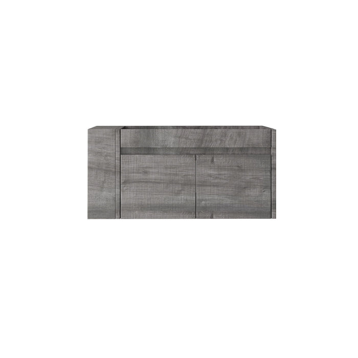 Floating Bathroom Vanity Cabinet, Soft Close Double Drawers, Open Side Storage, Wall Mounted, Cabinet Only