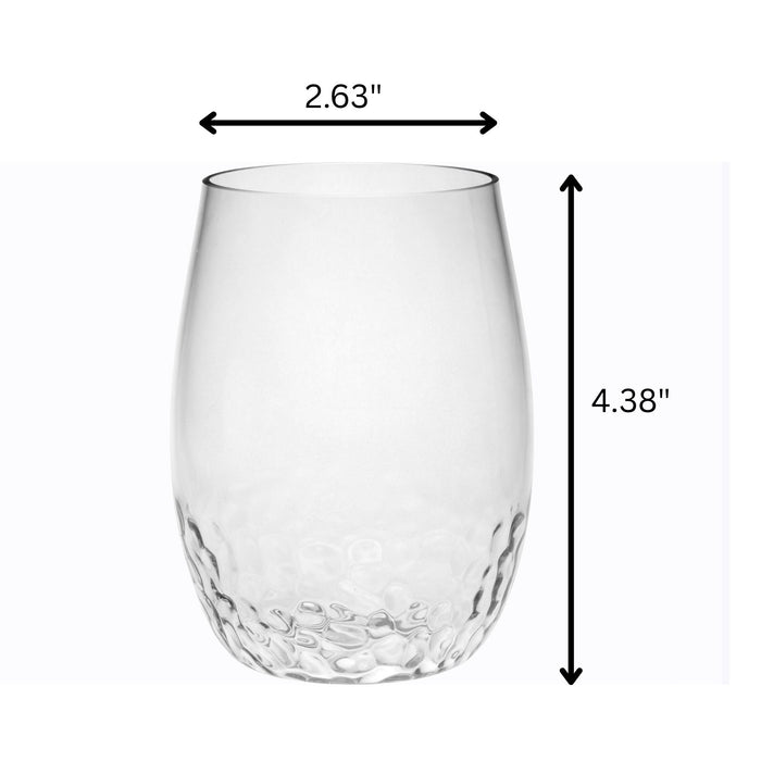 Tritan Hammer - Leadingware Plastic Wine Glasses (Set of 4), Unbreakable 15Oz - Clear