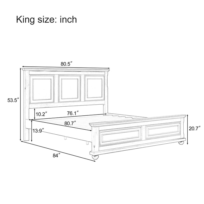 Vintage Tall Headboard Bed