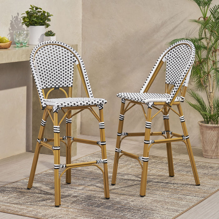 Outdoor Pe Rattan French Barstool Set