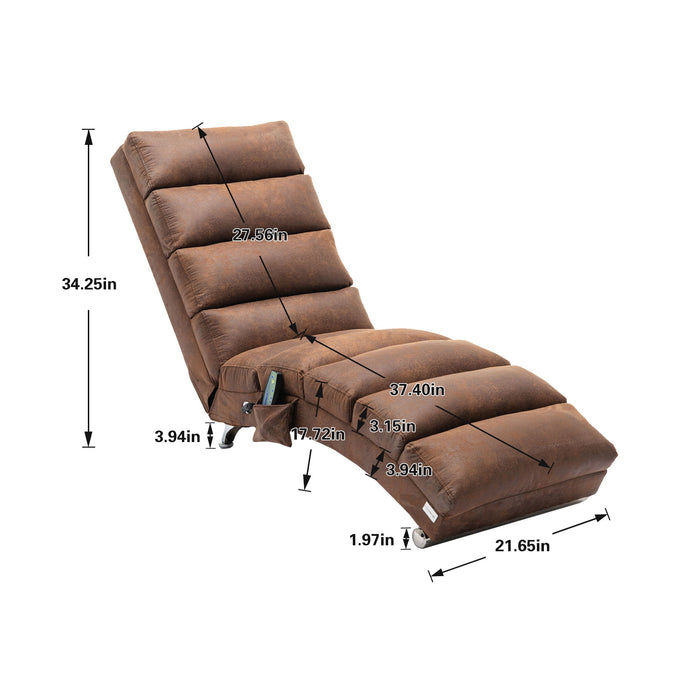 Massage Chaise Lounge Indoor With Remote Control, Ergonomic Electric Massage Lounger