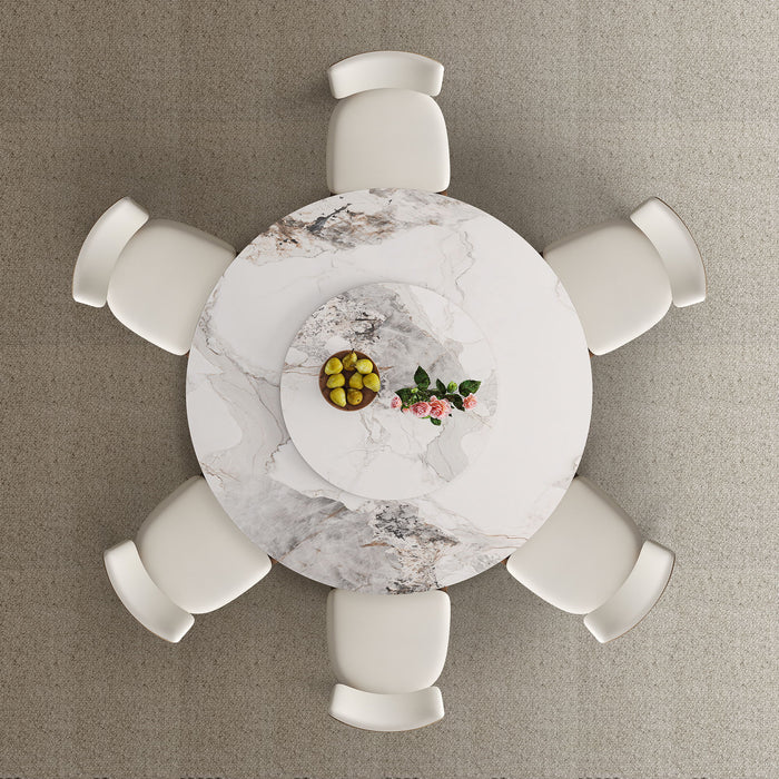 Dining Table Set With Wooden Base