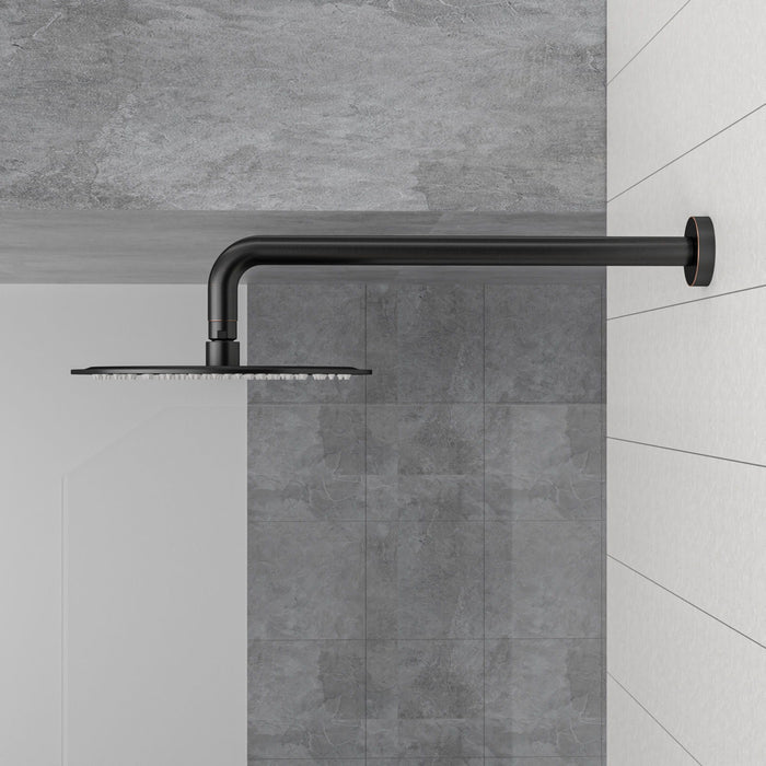 Oil Rubbed Bronze 16" Shower Arm With Flange, Stainless Steel, For Rain Shower Heads - Oil-Rubbed Bronze