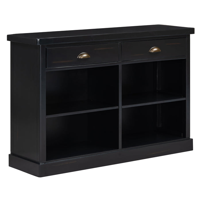 Console Table With 2 Drawers And Open Shelves