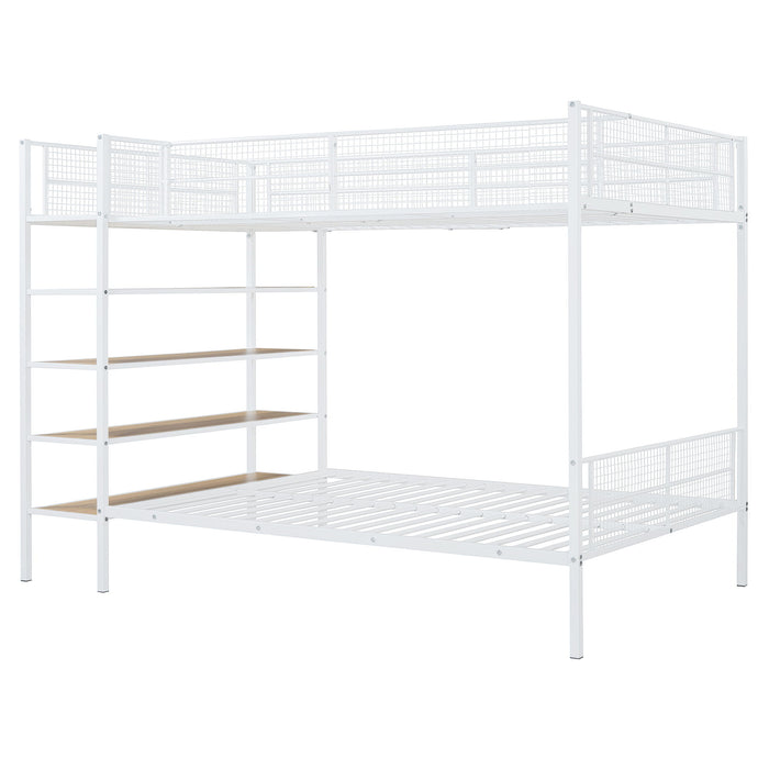 Bunk Bed With 5 Tier Shelves