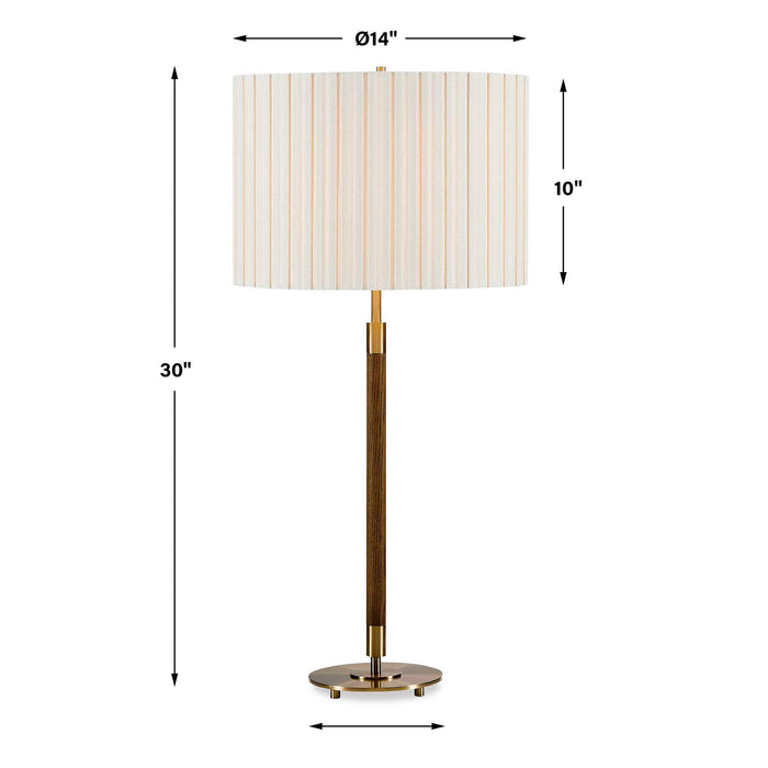 Iliana - Wood Table Lamp - Brass,Gold,Woodtone