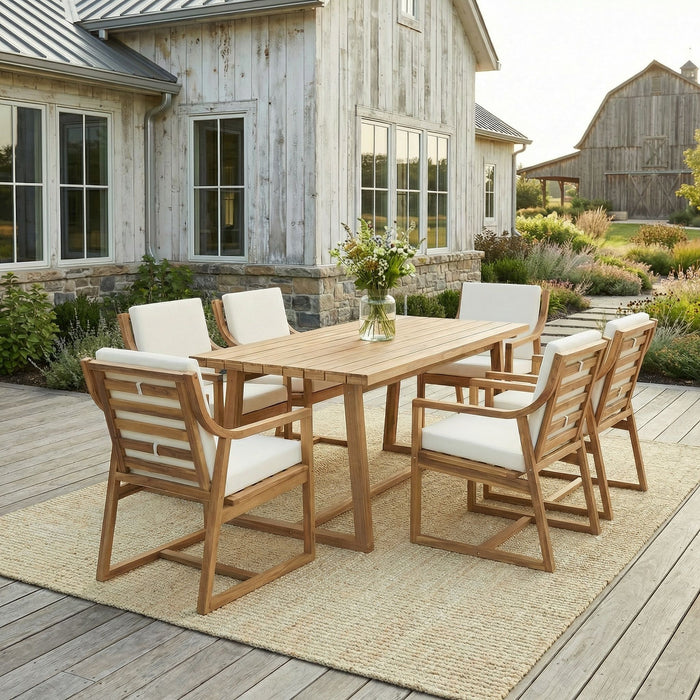7 Piece Modern Outdoor Dining Set, Patio Furniture