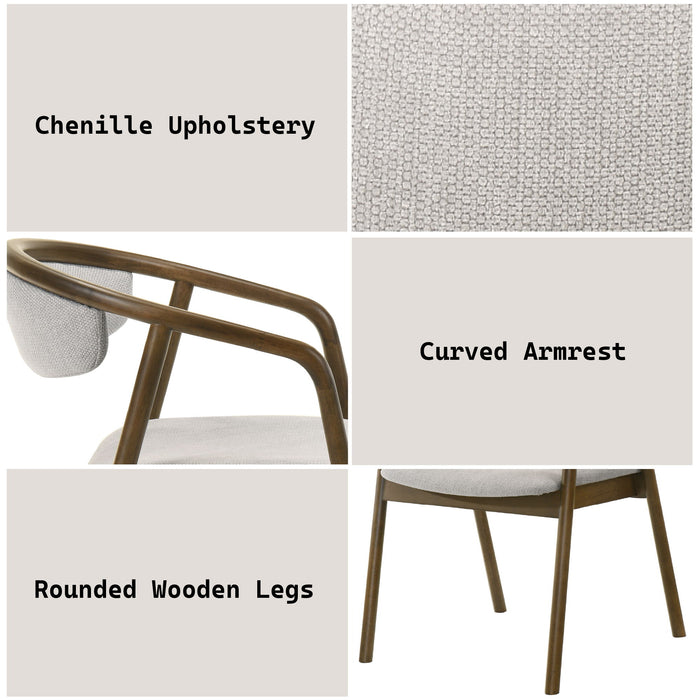 Delina - Side Chair - Gray / Walnut