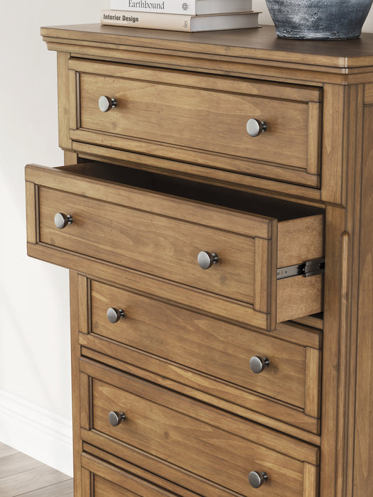 Feddinger King Panel Bed with Mirrored Dresser and Nightstand