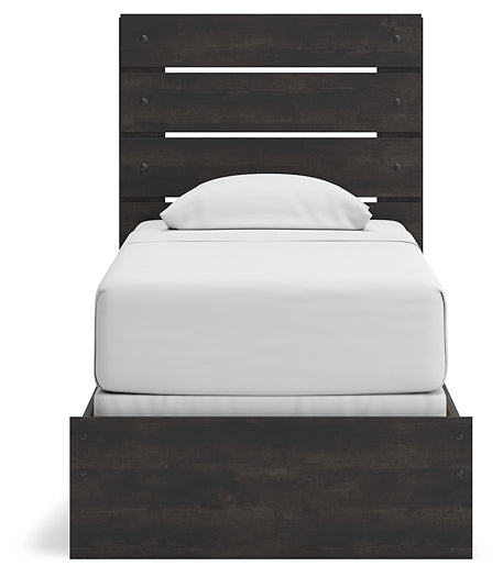 Hollivern Twin Panel Bed with Mirrored Dresser and Nightstand
