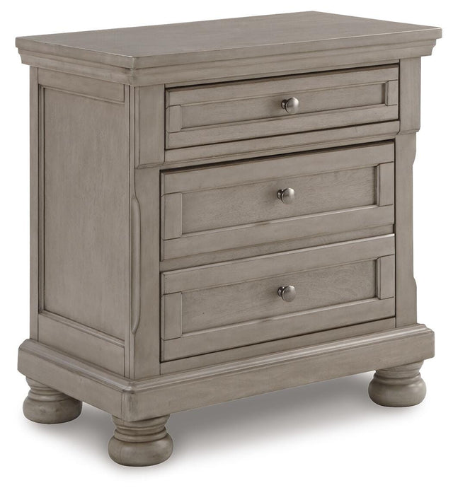 Lettner Queen Sleigh Bed with 2 Storage Drawers with Mirrored Dresser, Chest and Nightstand
