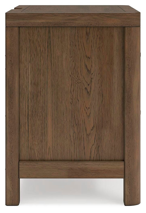 Cabalynn Queen Upholstered Bed with Mirrored Dresser and Nightstand