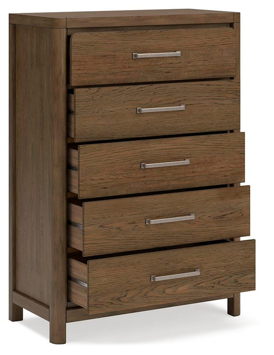 Cabalynn California King Upholstered Bed with Mirrored Dresser, Chest and Nightstand