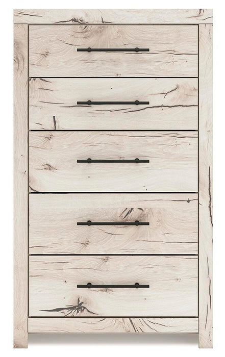 Lawroy Twin Panel Bed with Storage, Dresser, Mirror, Chest and Nightstand