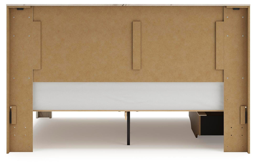 Lawroy King Panel Bed with Storage, Dresser, Mirror, Chest and Nightstand