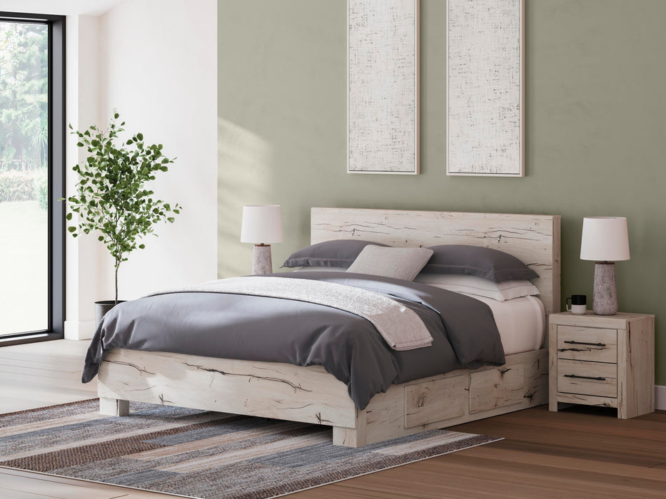 Lawroy King Panel Bed with Storage, Dresser, Mirror, Chest and Nightstand