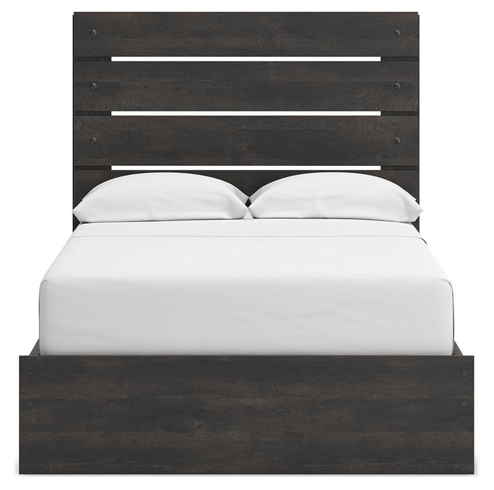 Hollivern Full Panel Bed with Storage, Dresser and Mirror