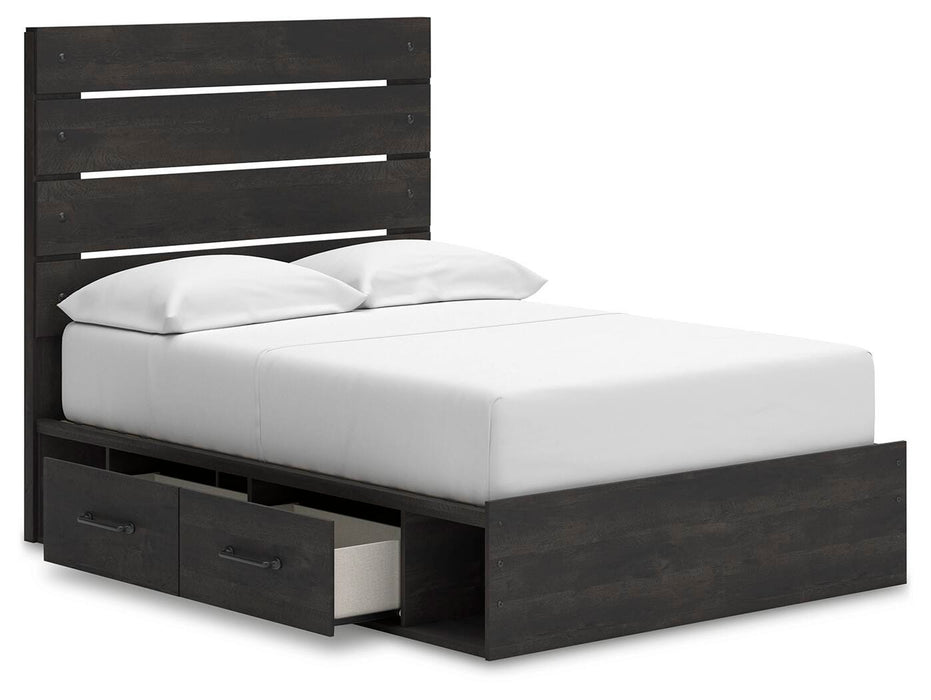 Hollivern Full Panel Storage Bed, Dresser and Mirror