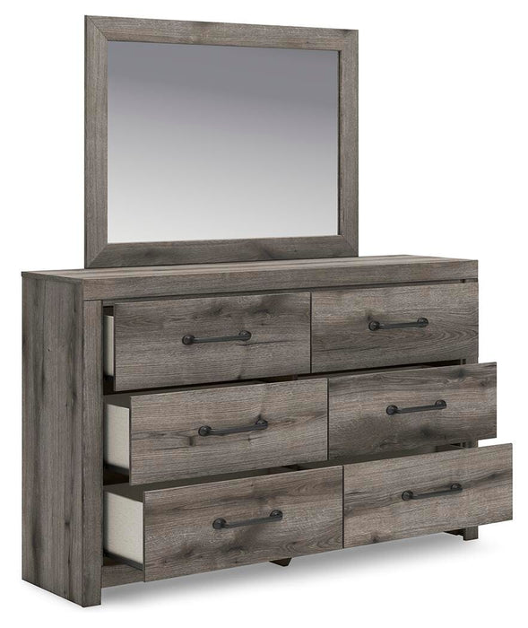Graystorm Full Panel Storage Bed, Dresser, Mirror and Nightstand
