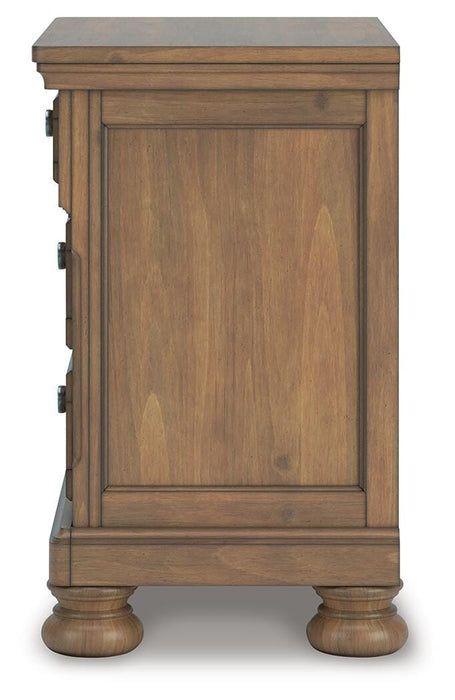 Feddinger King Panel Bed with Mirrored Dresser and Nightstand