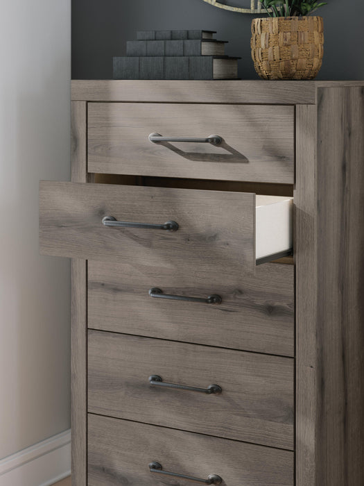 Graystorm Twin Panel Storage Bed, Dresser, Mirror, Chest and Nightstand