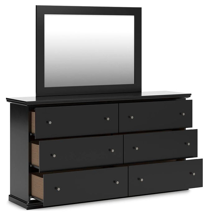 Maribel Queen Panel Bed, Dresser, Mirror, Chest and Nightstand