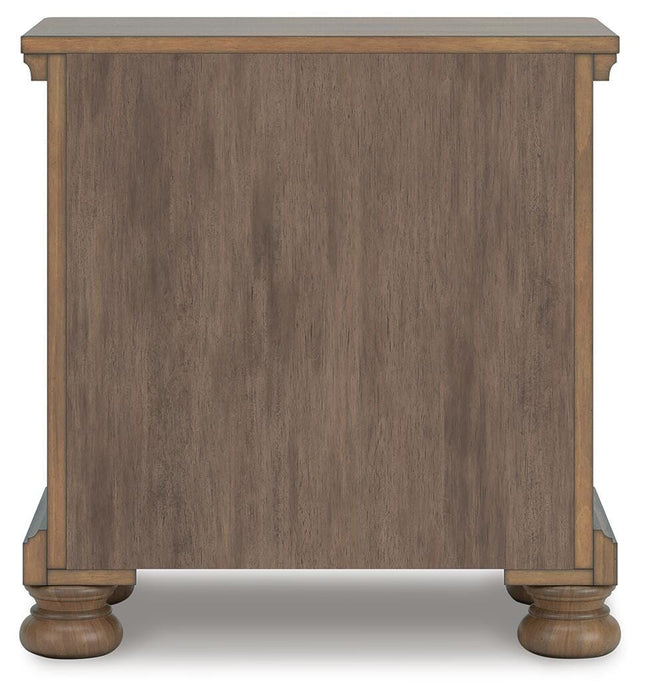 Feddinger Queen Storage Sleigh Bed with Mirrored Dresser and Nightstand