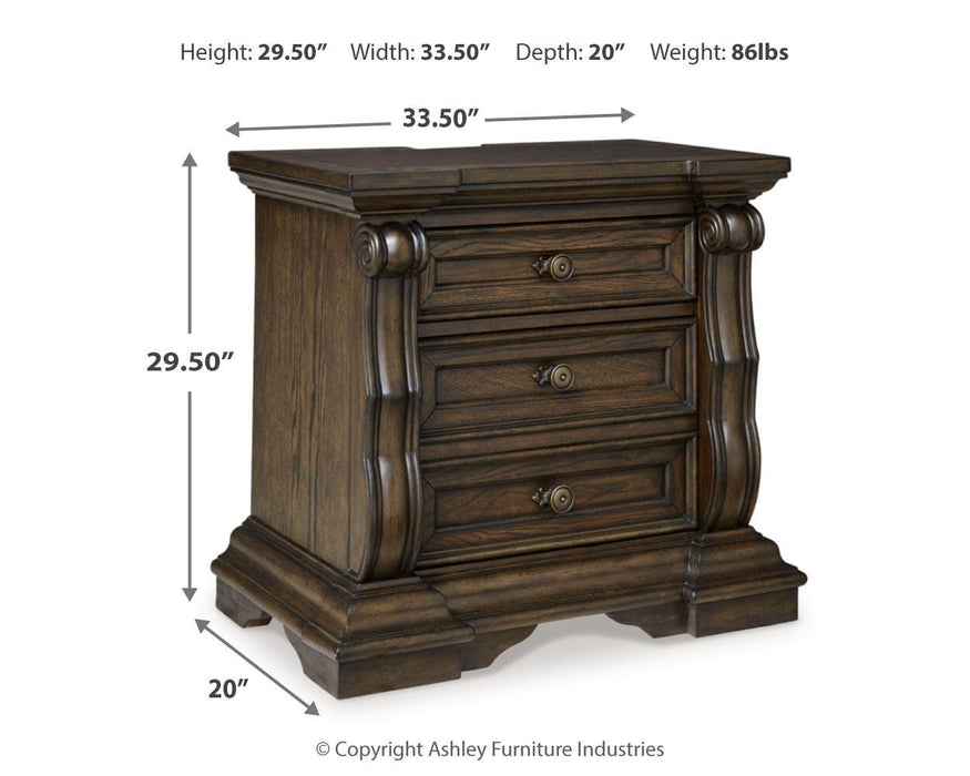 Maylee King Canopy Bed, Dresser, Mirror and Nightstand