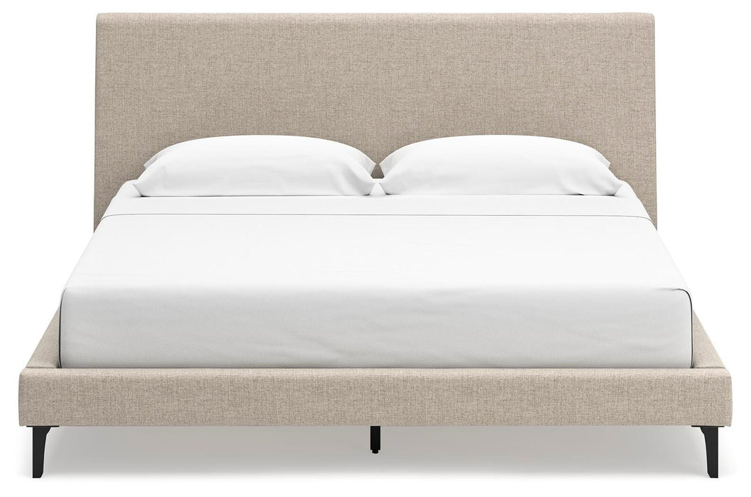 Cielden King Upholstered Bed with Roll Slats, Dresser, Mirror, Chest and Nightstand