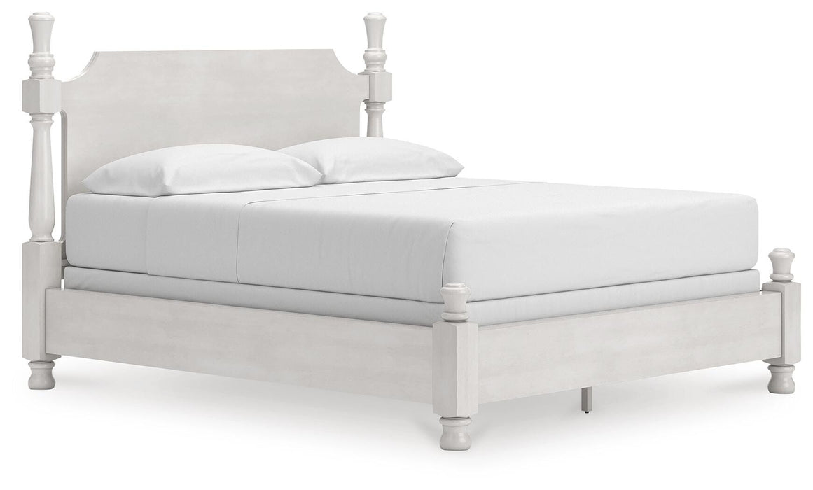 Rowlenstown California King Poster Bed, Dresser, Mirror and Nightstand