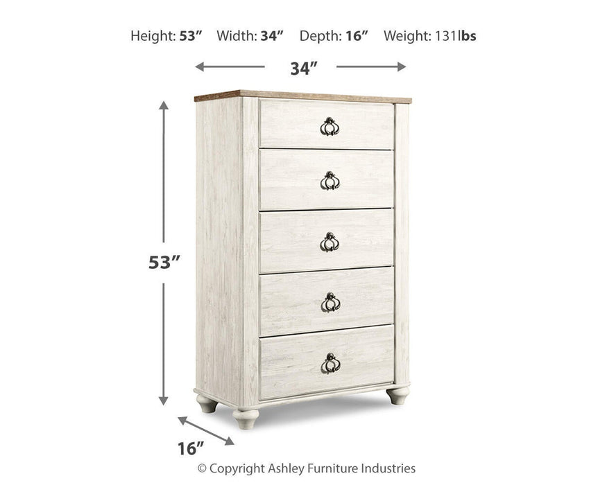 Willowton Five Drawer Chest