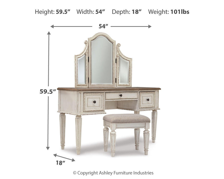 Ashley Express - Realyn Vanity/Mirror/Stool (3/CN)
